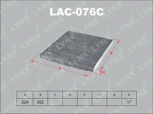 Filtre, air de l'habitacle LYNXAUTO LAC-076C