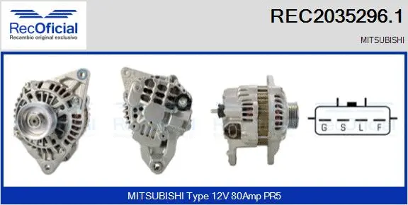 Alternateur RECOFICIAL REC2035296.1