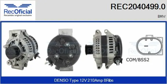 Alternateur RECOFICIAL REC2040499.0