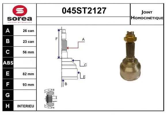 Jeu de joints, arbre de transmission STARTCAR 045ST2127