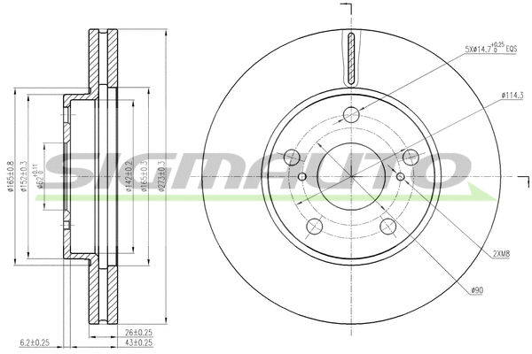 Disque de frein SIGMAUTO DBB668V
