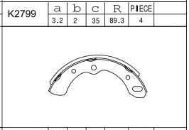Jeu de mâchoires de frein ASIMCO K2799