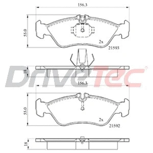 Kit de plaquettes de frein, frein à disque DriveTec DPAD1596