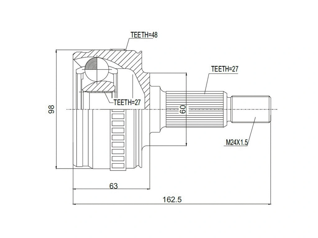 Jeu de joints, arbre de transmission A.Z. Meisterteile AZMT-43-030-1048
