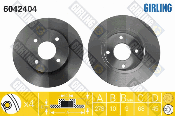 Disque de frein GIRLING 6042404