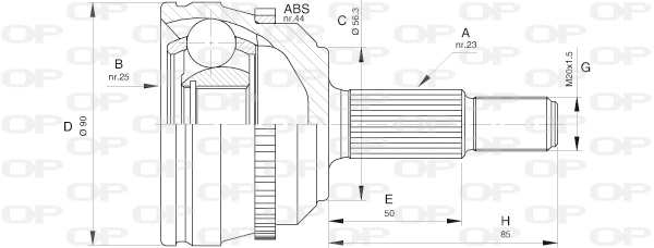 Jeu de joints, arbre de transmission OPEN PARTS CVJ5441.10