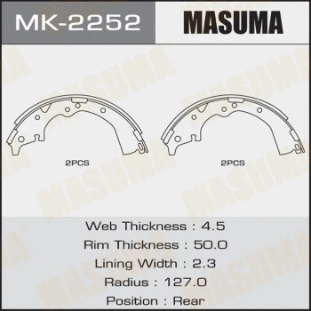 Jeu de mâchoires de frein MASUMA MK-2252
