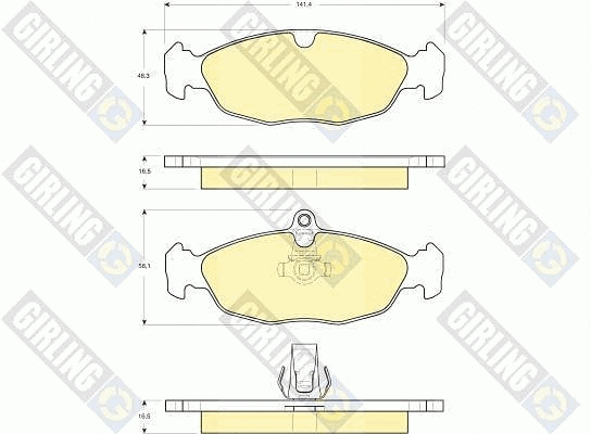 Kit de plaquettes de frein, frein à disque GIRLING 6115692