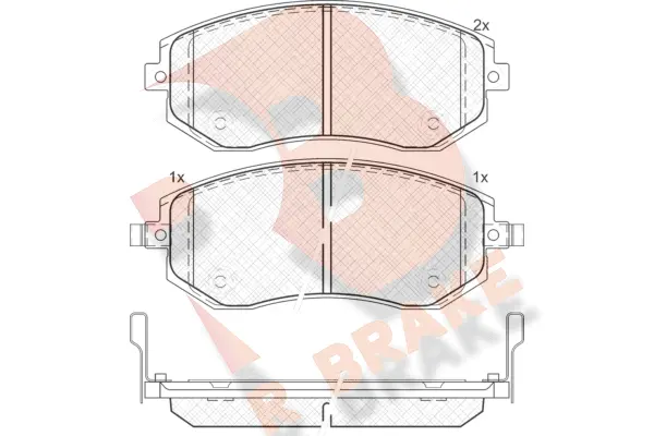 Kit de plaquettes de frein, frein à disque R BRAKE RB1717