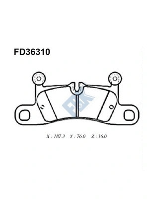 Kit de plaquettes de frein, frein à disque FBK FD36310