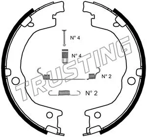 Jeu de mâchoires de frein, frein de stationnement TRUSTING 049.165K