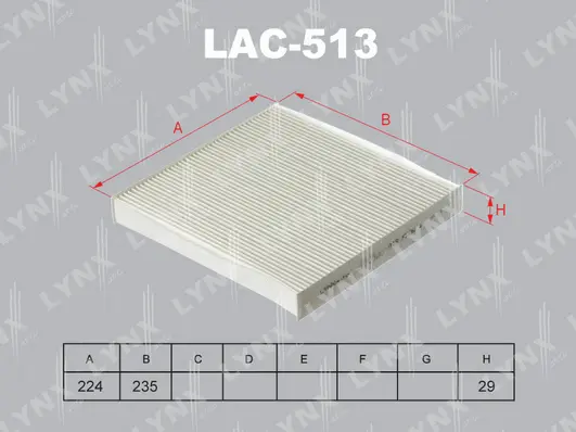 Filtre, air de l'habitacle LYNXAUTO LAC-513
