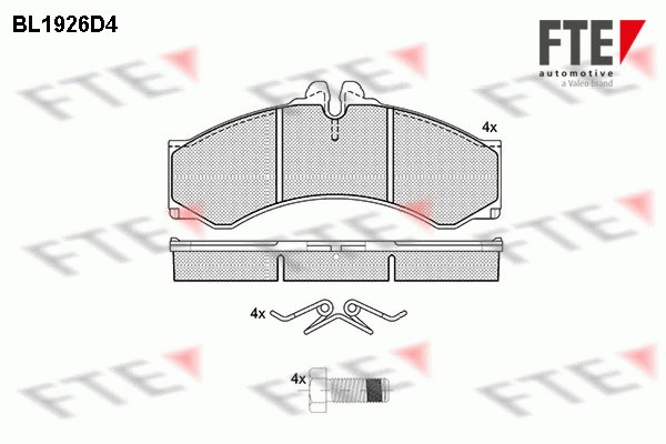 Kit de plaquettes de frein, frein à disque FTE 9010515