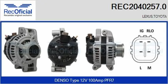 Alternateur RECOFICIAL REC2040257.0