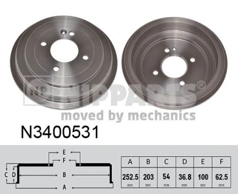 Tambour de frein NIPPARTS N3400531