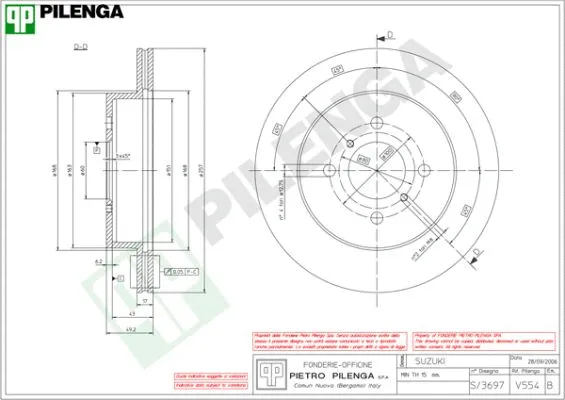 Disque de frein PILENGA V554