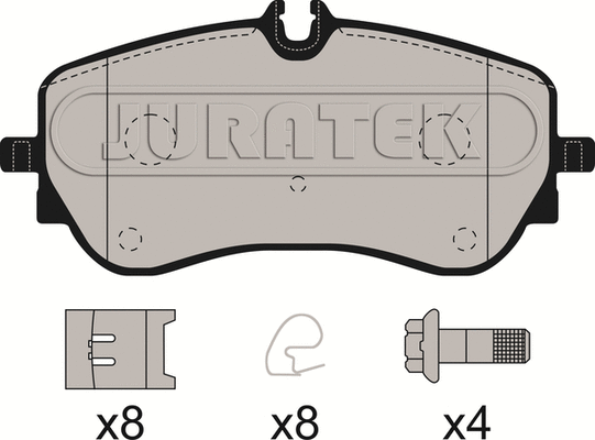 Kit de plaquettes de frein, frein à disque JURATEK JCP8206