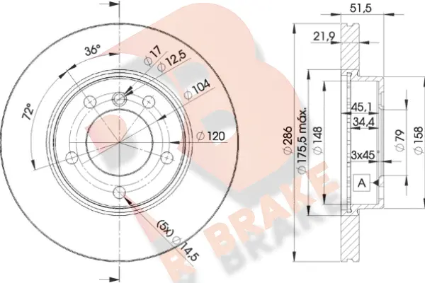 Disque de frein R BRAKE 78RBD20674