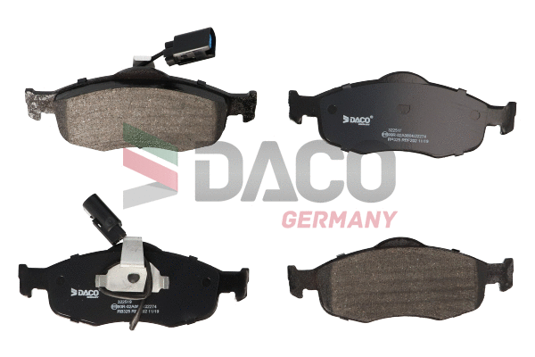 Kit de plaquettes de frein, frein à disque DACO Germany 322519