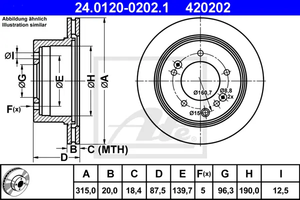 Disque de frein ATE-APAC 24.0120-0202.1