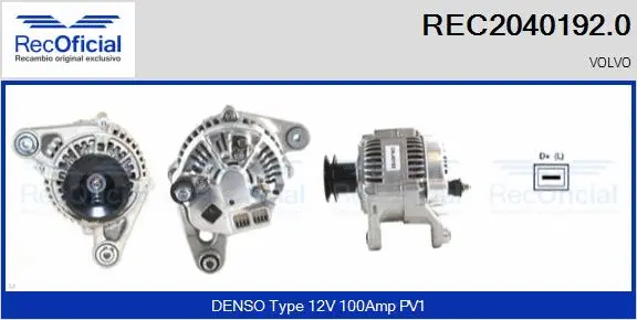 Alternateur RECOFICIAL REC2040192.0