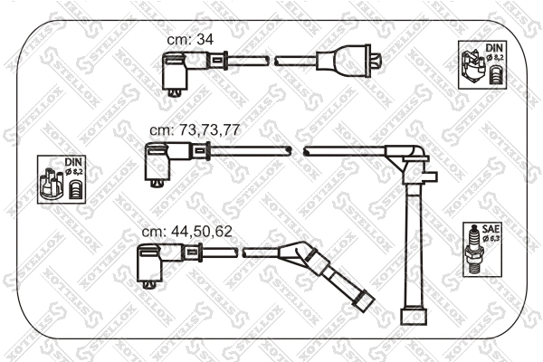Kit de câbles d'allumage STELLOX 10-38266-SX