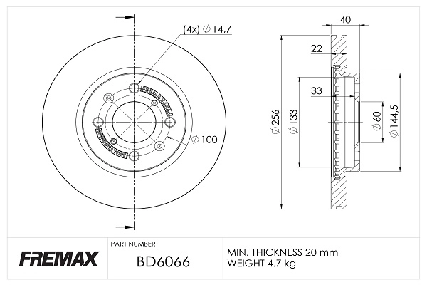 Disque de frein FREMAX BD-6066