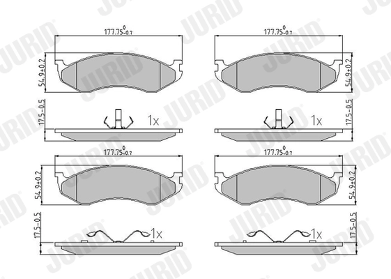 Kit de plaquettes de frein, frein à disque JURID 571519J