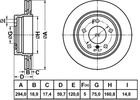 Disque de frein FIT FR1035V