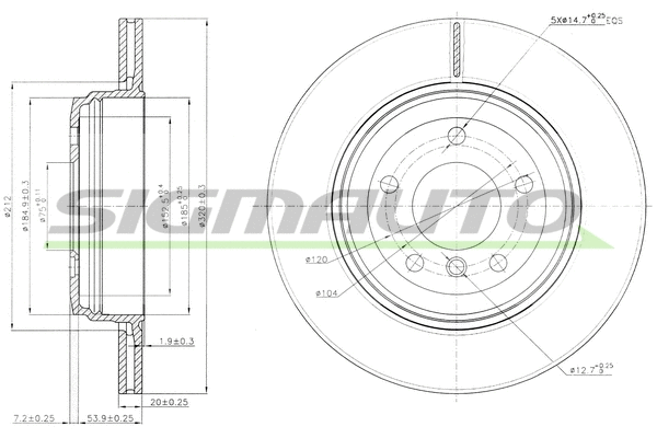 Disque de frein SIGMAUTO DBB260V