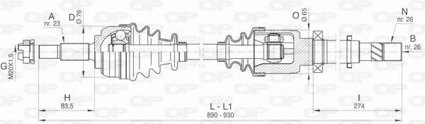 Arbre de transmission OPEN PARTS DRS6466.00