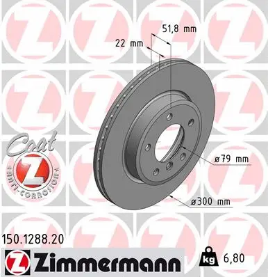 Disque de frein ZIMMERMANN 150.1288.20