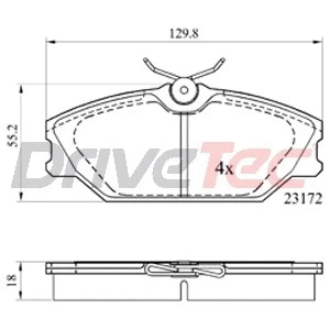 Kit de plaquettes de frein, frein à disque DriveTec DPAD1744