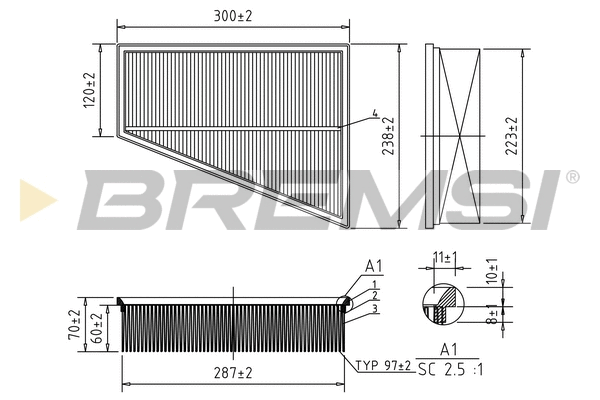 Filtre à air BREMSI FA0532