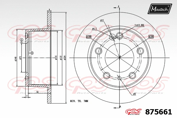 Disque de frein MAXTECH 875661