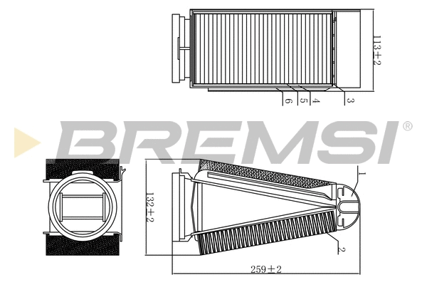 Filtre à air BREMSI FA0589
