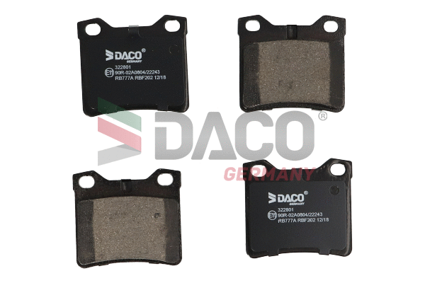 Kit de plaquettes de frein, frein à disque DACO Germany 322801