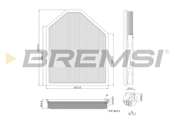 Filtre à air BREMSI FA1219