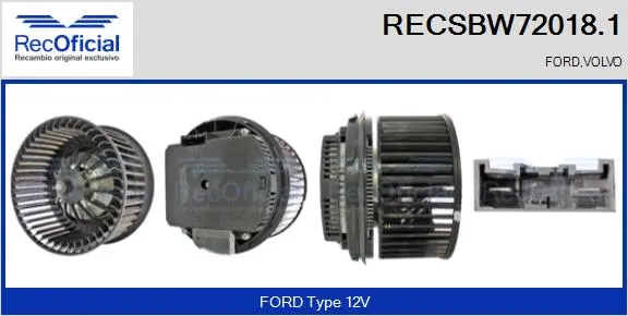 Pulseur d'air habitacle RECOFICIAL RECSBW72018.1