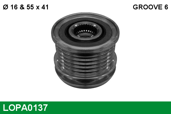 Poulie roue libre, alternateur LUCAS LOPA0137
