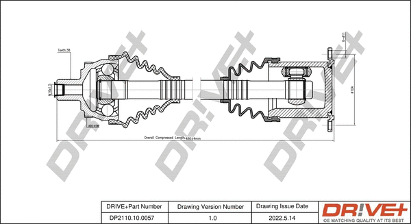 Arbre de transmission Dr!ve+ DP2110.10.0057