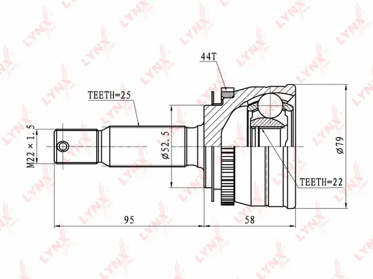 Jeu de joints, arbre de transmission LYNXAUTO CO-3601A