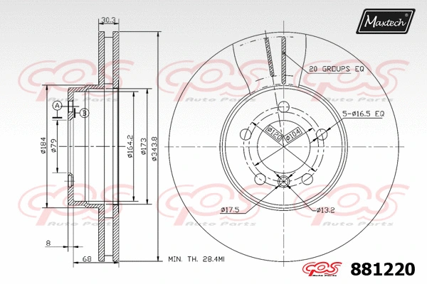 Disque de frein MAXTECH 881220