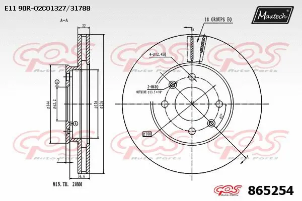 Disque de frein MAXTECH 865254