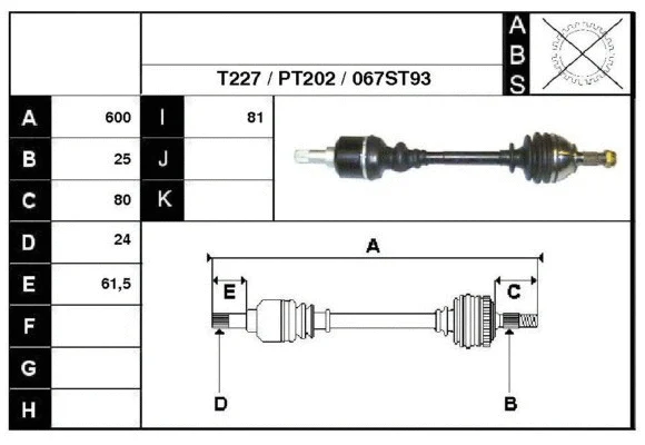 Arbre de transmission Technika 28067