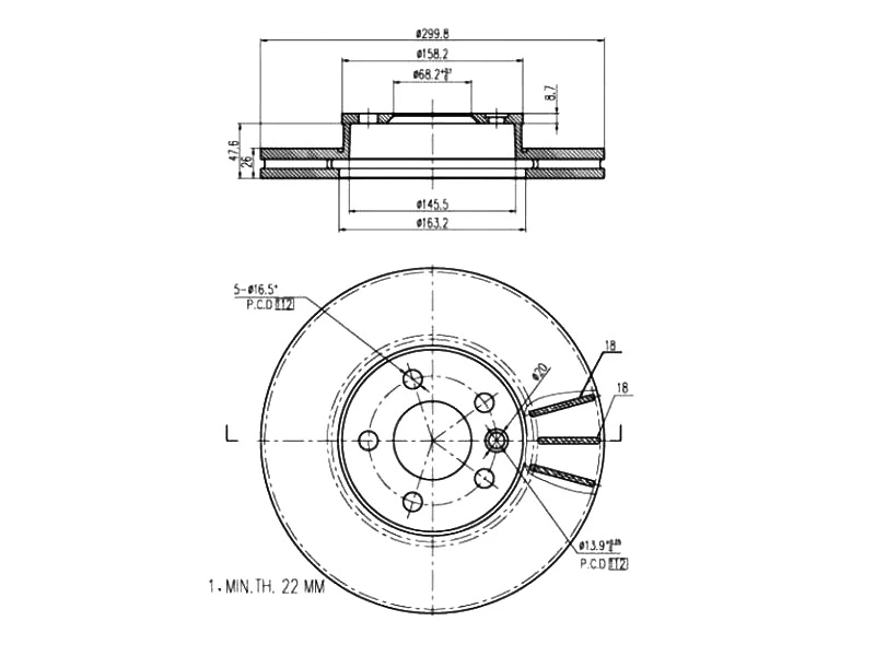 Disque de frein A.Z. Meisterteile AZMT-44-024-1281