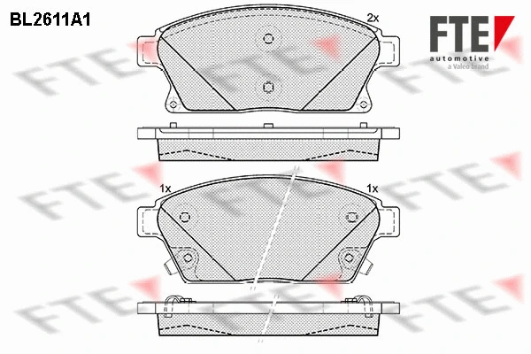 Kit de plaquettes de frein, frein à disque FTE 9010858
