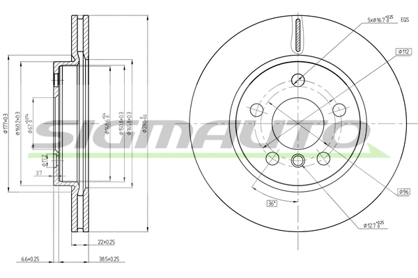 Disque de frein SIGMAUTO DBC651V