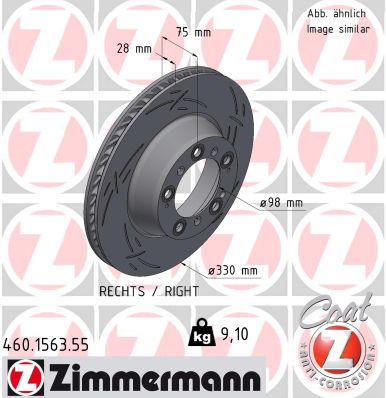 Disque de frein ZIMMERMANN 460.1563.55