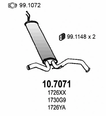 Silencieux arrière ASSO 10.7071